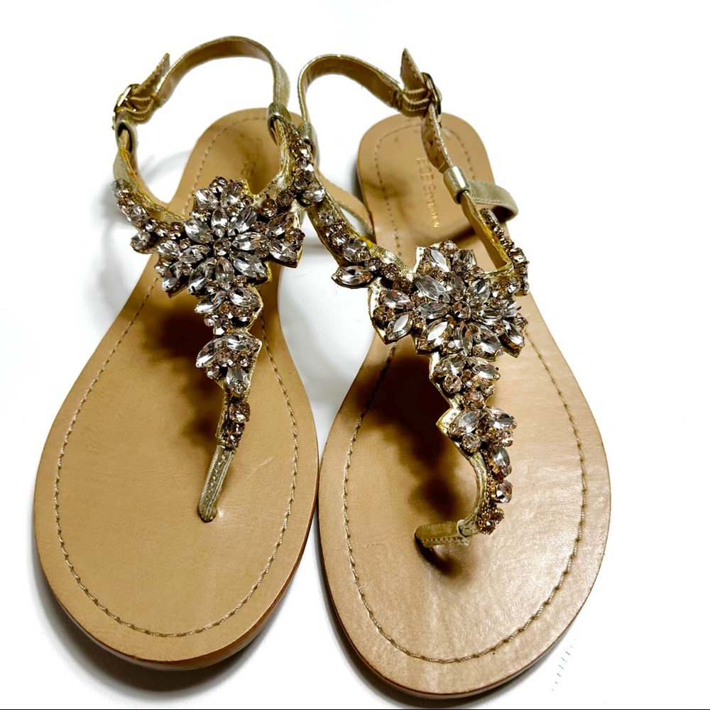 BCBGeneration rhinestone thong sandals size 7